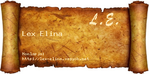 Lex Elina névjegykártya